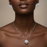 Idalia Moissanite Sterling Silver Necklace and Earring Set