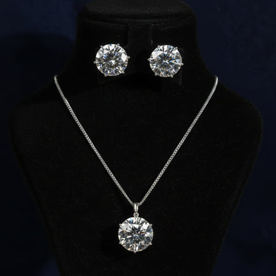 Idalia Moissanite Sterling Silver Necklace and Earring Set