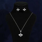 Dorcas Moissanite Sterling Silver Necklace and Earring Set