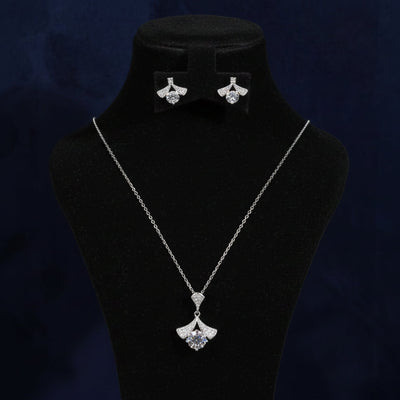 Dorcas Moissanite Sterling Silver Necklace and Earring Set