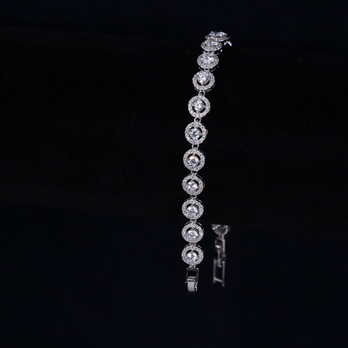 Viola Moissanite Sterling Silver Bracelet