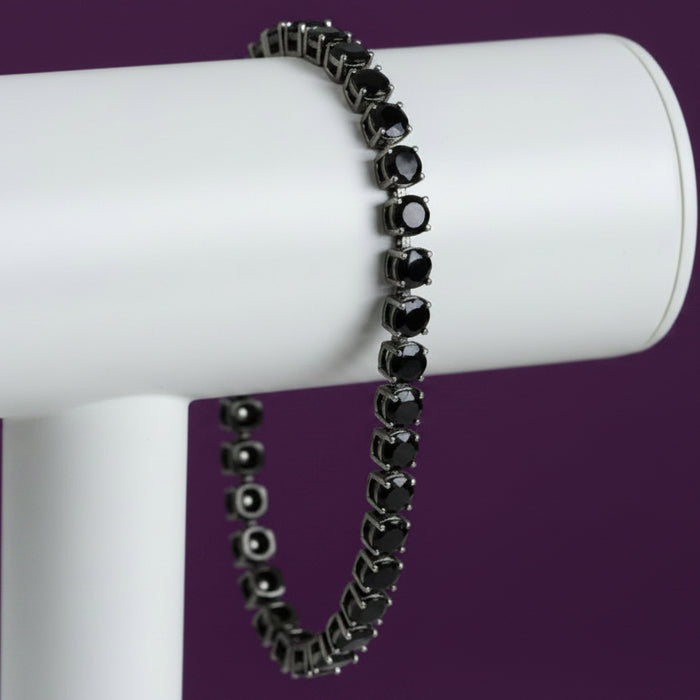 Solene Black Moissanite Sterling Silver Bracelet