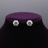 Opal Moissanite Sterling Silver Earring
