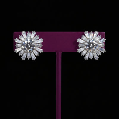 Maggie Moissanite Sterling Silver Earring
