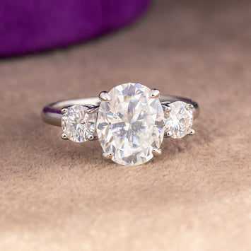 Lana Oval Moissanite Sterling Silver Engagement Ring