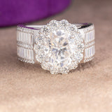 Adriana Oval Moissanite Sterling Silver Engagement Ring