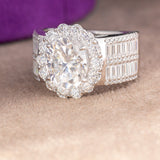 Adriana Oval Moissanite Sterling Silver Engagement Ring