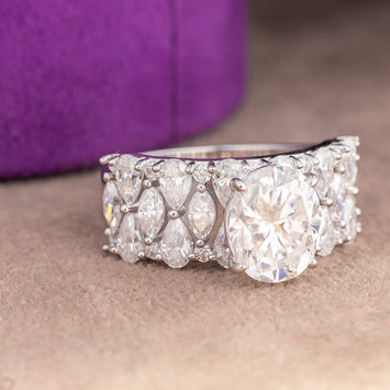 Nadine Oval Moissanite Sterling Silver Engagement Ring