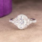 Aaliyah Oval Moissanite Sterling Silver Engagement Ring