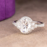 Aaliyah Oval Moissanite Sterling Silver Engagement Ring