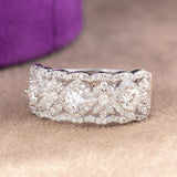 Tariqa Moissanite Sterling Silver Wedding Band