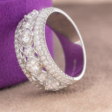 Sana Moissanite Sterling Silver Wedding Band