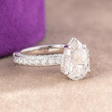 Victoria Pear Moissanite Sterling Silver Engagement Ring