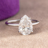 Regina Pear Moissanite Sterling Silver Engagement Ring