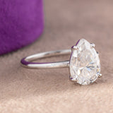 Regina Pear Moissanite Sterling Silver Engagement Ring