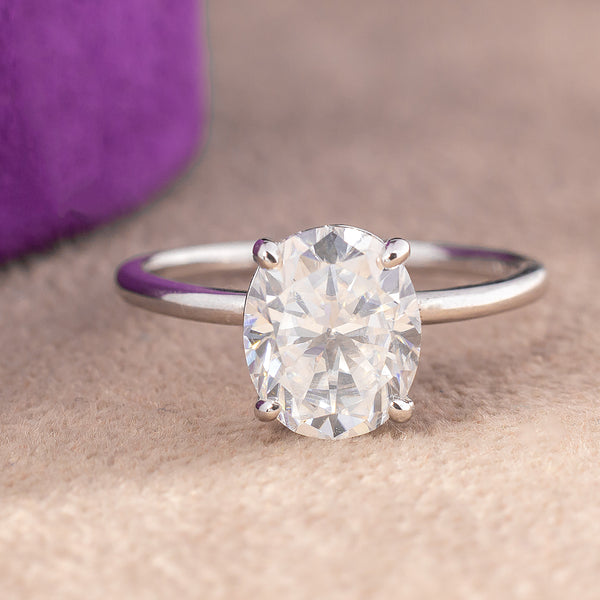 Regina Oval Moissanite Sterling Silver Engagement Ring