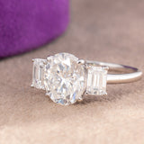Jasmine Oval Moissanite Sterling Silver Engagement Ring