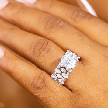Nadine Oval Moissanite Sterling Silver Engagement Ring
