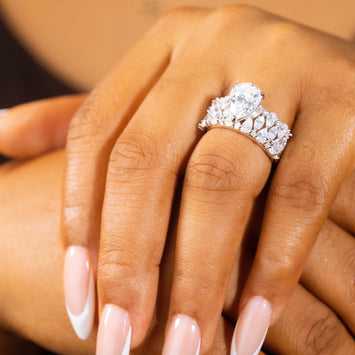 Nadine Pear Moissanite Sterling Silver Engagement Ring