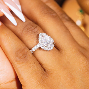 Lina Pear Moissanite Sterling Silver Engagement Ring