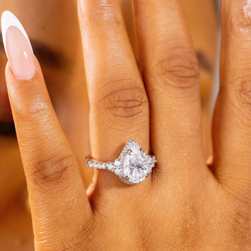 Aaliyah Pear Moissanite Sterling Silver Engagement Ring