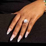 Lisa Oval Moissanite Sterling Silver Engagement Ring