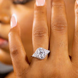 Zahra Oval Moissanite Sterling Silver Engagement Ring
