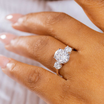 Lana Oval Moissanite Sterling Silver Engagement Ring