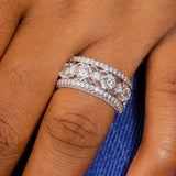 Sana Moissanite Sterling Silver Wedding Band