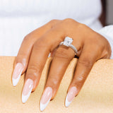 Isabel Emerald Moissanite Sterling Silver Engagement Ring