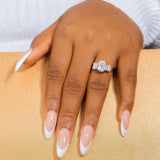 Jasmine Oval Moissanite Sterling Silver Engagement Ring