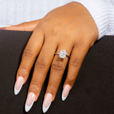 Regina Emerald Moissanite Sterling Silver Engagement Ring