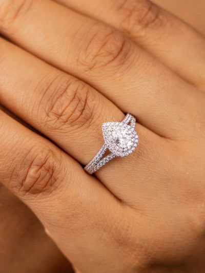 Farah Pear 18Karat White Gold Engagement Ring