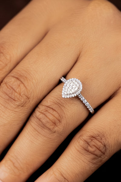 Brenda Pear 18Karat White Gold Engagement Ring