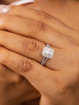Farah Emerald 18Karat White Gold Engagement Ring