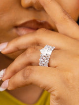 Nadine Pear Moissanite Sterling Silver Engagement Ring