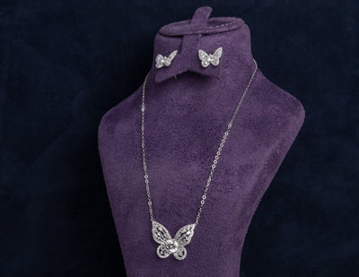 Miya Moissanite Sterling Silver Necklace and Earring Set