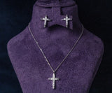 Taja Moissanite Sterling Silver Necklace and Earring Set