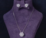 Samira Moissanite Sterling Silver Necklace and Earring Set