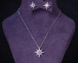 Dallis Moissanite Sterling Silver Necklace and Earring Set