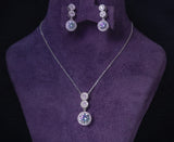 Petra Moissanite Sterling Silver Necklace and Earring Set