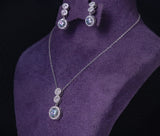 Petra Moissanite Sterling Silver Necklace and Earring Set