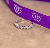 Sandy Moissanite Sterling Silver Wedding Band