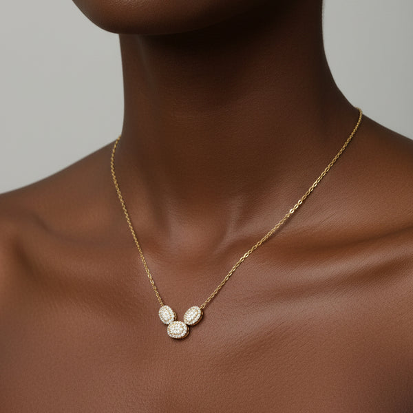 Iro Oval 10Karat Yellow Gold Moissanite Necklace