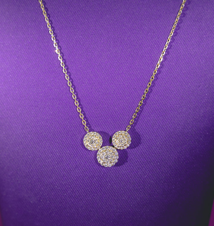 Iro Round 10Karat White Gold Moissanite Necklace