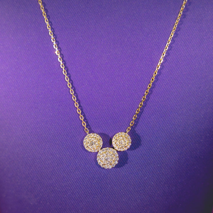 Iro Round 10Karat Yellow Gold Moissanite Necklace
