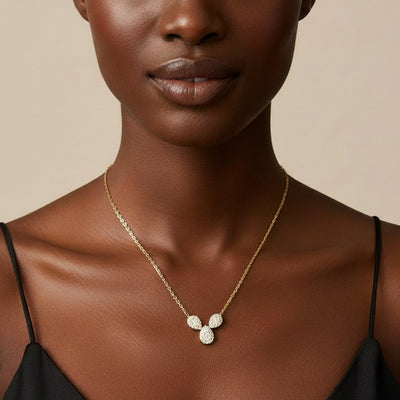 Iro Pear 10Karat Yellow Gold Moissanite Necklace