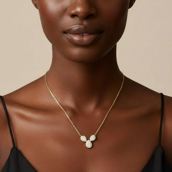 Iro Pear 10Karat Yellow Gold Moissanite Necklace