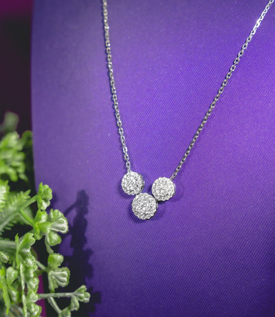Iro Round 10Karat White Gold Moissanite Necklace