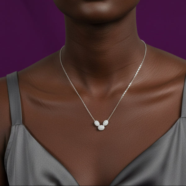 Iro Oval 10Karat White Gold Moissanite Necklace